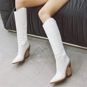 Henwerd White Cowboy boots